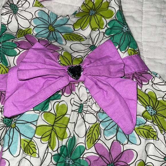 Fancy Floral Dress with Bow & Tulle Skirt - Picture 2 of 6